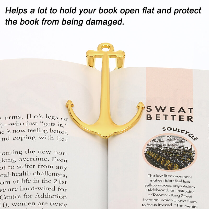 Creative Bookmark Metal Anchor Page Holder Clip Hands Free Reading Book Opener Hold Books Open Tool for Student Graduation Gifts