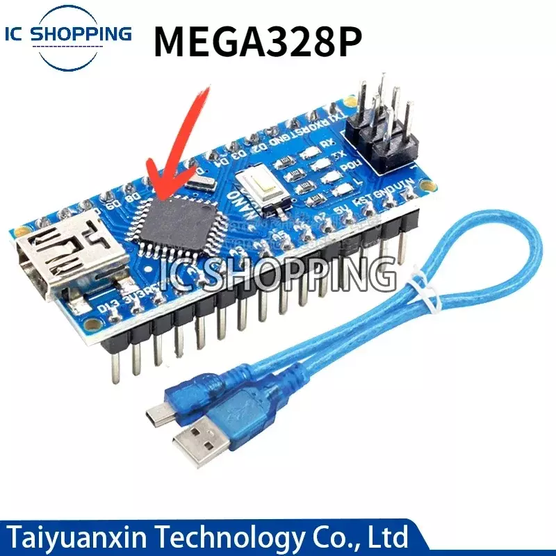 Плата микроконтроллера Mini Nano V3.0 ATmega328P, плата для USB драйвера Arduino CH340 16 МГц, Nano V3.0 ATMEGA328P/168P