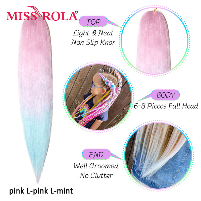 Miss Rola syntetyczny hurtownia luzem 5 sztuk 24 Cal 100g rozciągnięty warkocz z włosów Kanekalon różowy Twist warkocz do przedłużania włosów