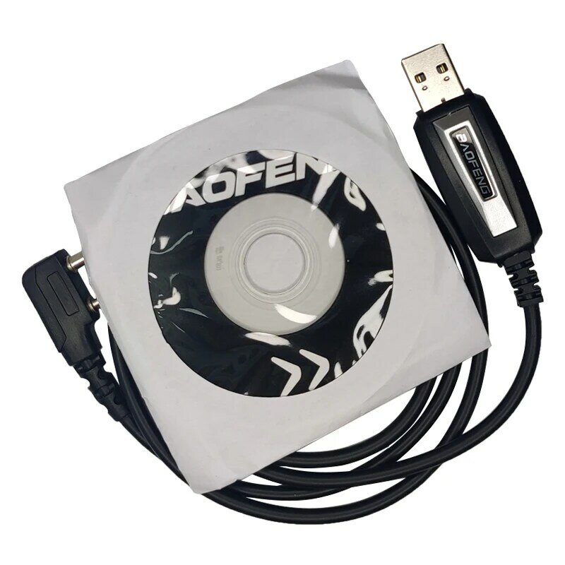 BAOFENG Cable de programación USB tipo K con CD para walkie-talkie, accesorio de Radios bidireccionales Baofeng Quansheng KENWOOD TYT HYT PUXING