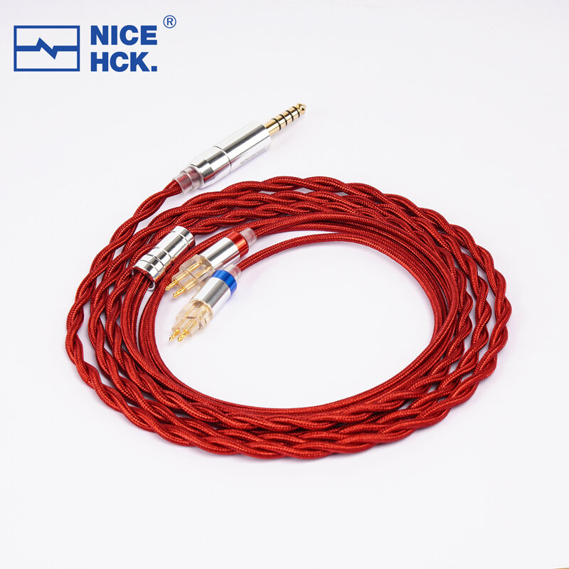 NiceHCK-Cable Coaxial 4N para auriculares, conector de Audio HIFI de plata pura, 4,4mm, equilibrado, HD650/Dual 3,5/2,5mm, HD600, HD580, HD660S