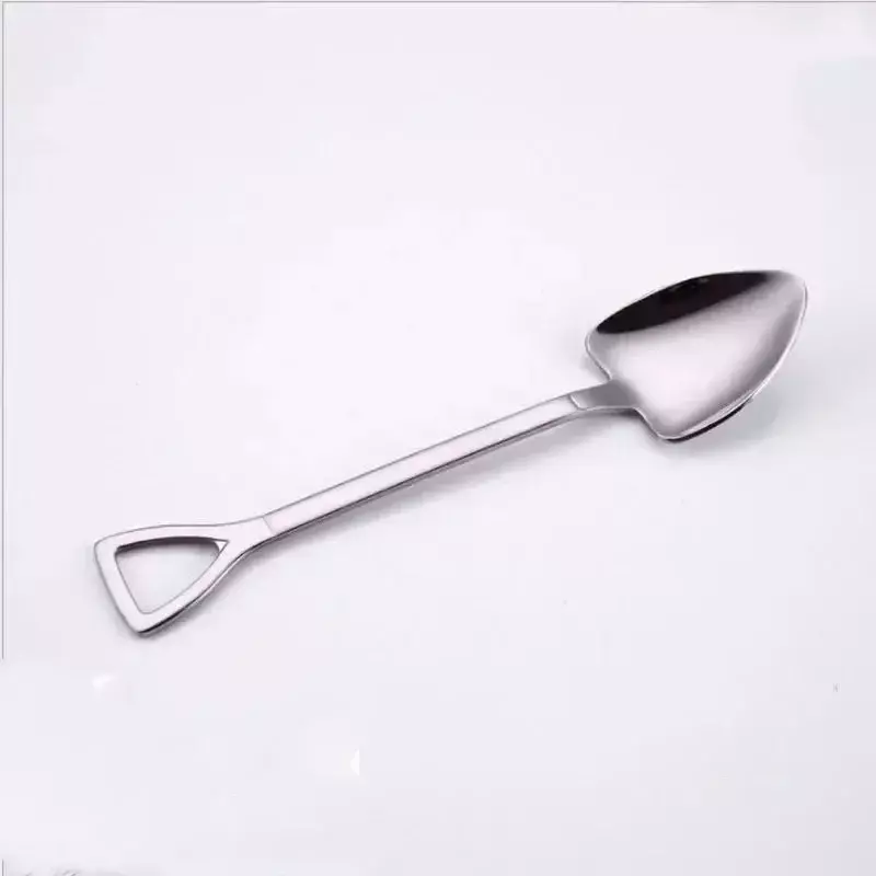 New Creative Shovel Shape Spoon Fork Stainless Steel Tableware New Shovel Spoon Fork Children Fork Eating Spoon