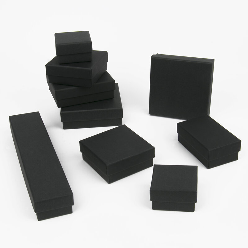 1Pcs Zwart Vierkant Sieraden Display Geschenken Box Organizer Engagement Voor Ring Oorbel Broche Ketting Armband Verpakking Dozen