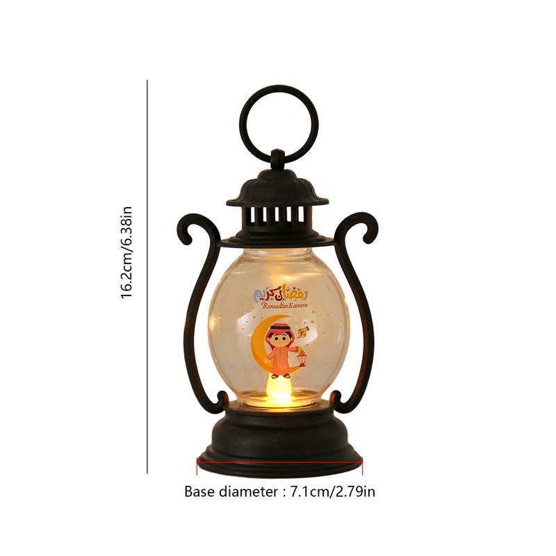 LED Light Ornament Islamic Muslim Party Supplies Ramadan Decoration 2024 Eid Mubarak Wind Lantern Decoration