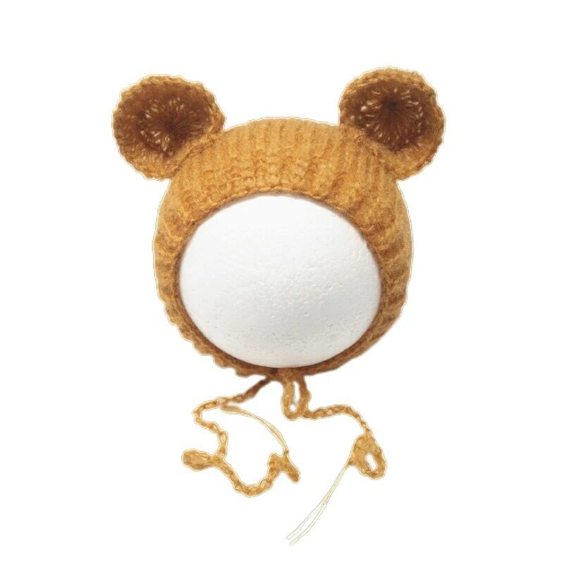 Sombrero Mohair para recién nacido, gorro lana encantador, atrezos para fotografía bebés, regalo para niños y niñas