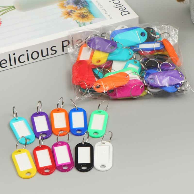 Multicolor Plastic Keychain para a Bagagem ID, Cartão de Classificação, Nome Tags, Número do Hotel, Mochila Pingente, Saco Do Carro, Mulheres, Homens, 10Pcs