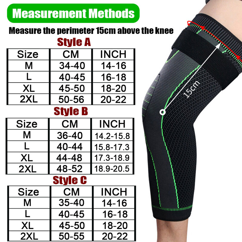 1 Pasang Pelindung Penopang Bantalan Lutut Lengan Kompresi Kaki Penuh Olahraga untuk Angkat Besi Radang Sendi Pereda Nyeri Otot Sobek