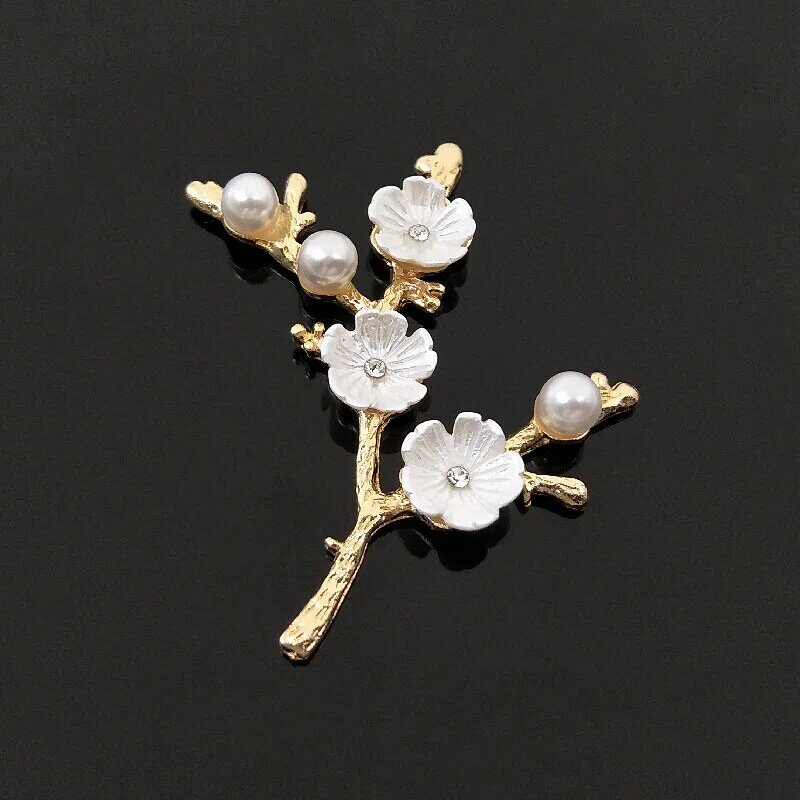 SEA MEW 10 PCS 50*56mm Metal Zinc Alloy KC Gold Plated Branch Flowers Accessories For DIY Jewelry Making