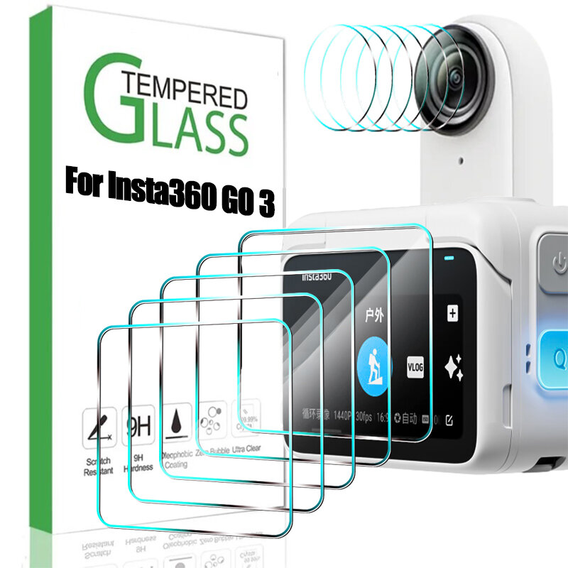 กระจกนิรภัยแบบแข็งปกป้องหน้าจอสำหรับ Insta360 GO 3แอ็กชันกีฬาเลนส์อุปกรณ์เสริมกล้องหน้าจอ LCD