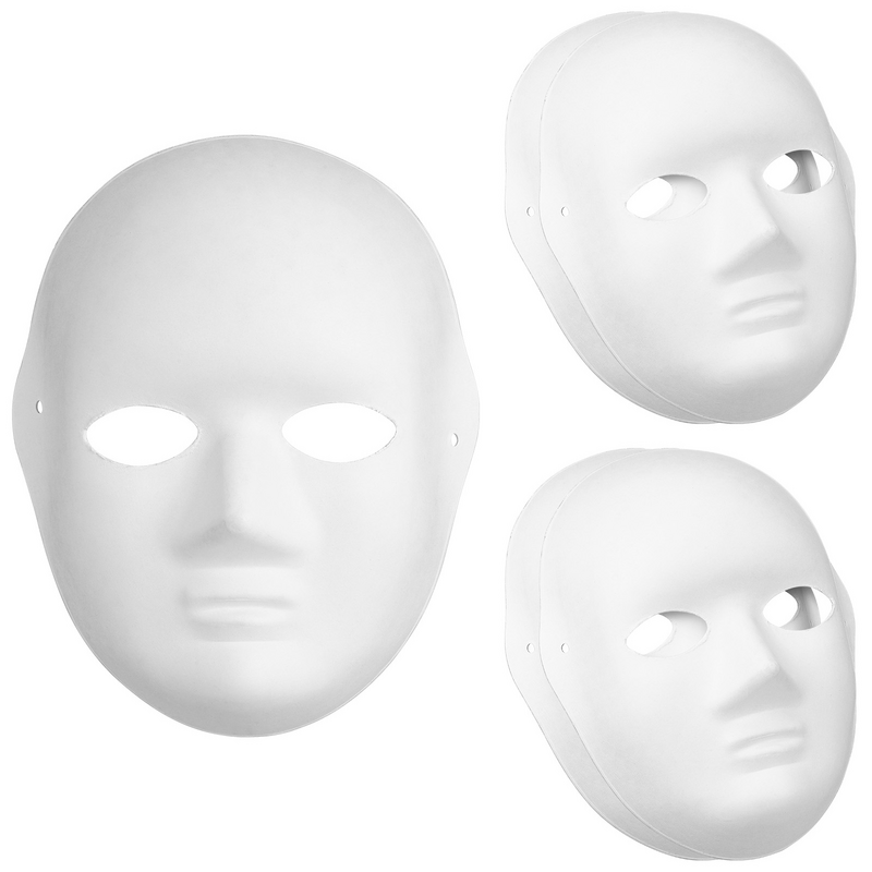 Máscara facial para mulheres, máscaras de máscaras, artesanato em papel, pintado à mão, branco, resina, festa de halloween, 5 peças