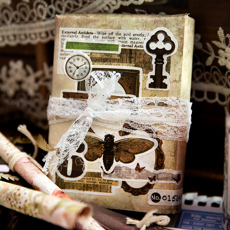 Pegatina washi Retro de la serie de máquinas del tiempo, papel de enmascarar, decoración creativa, DIY, 4 paquetes por lote