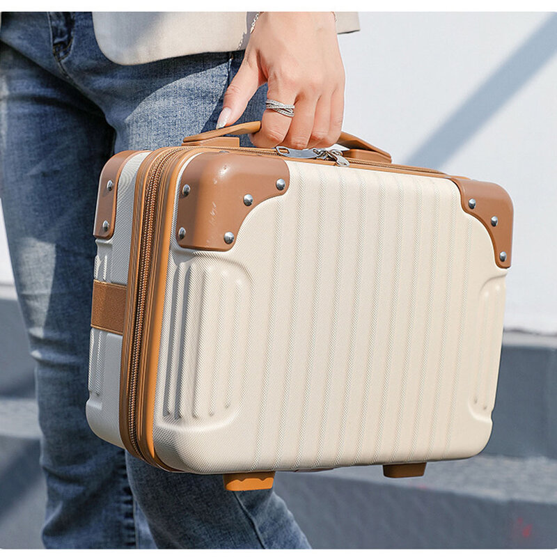 Новый Дорожный чемодан для мужчин и женщин, компрессионный материал, цвет зеленый/розовый/серебристый/белый/черный, 14 дюймов