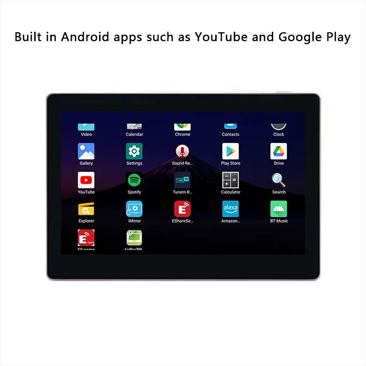 Bluetoothとwifiを備えたオーディオプレーヤー,Android 11,tfカード,usb,Google Play, YouTube, Spotify,オンライン,ウォールアンプ,7インチ