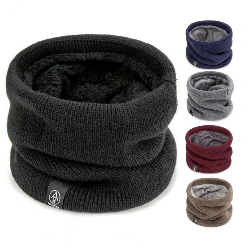 Plush Lining Neck Warmer Windproof Knitted Neck Warmer with Thick Plush Lining for Men Women Warm Weather Outdoor Cycling Scarf