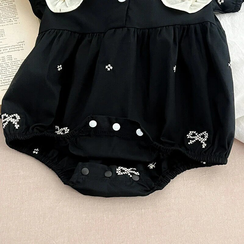 2024 New Summer 0-24M Baby Girl Clothing Newborn Baby Girl Romper Short Sleeved Cotton Embroidery Toddler Baby Girls Jumpsuit