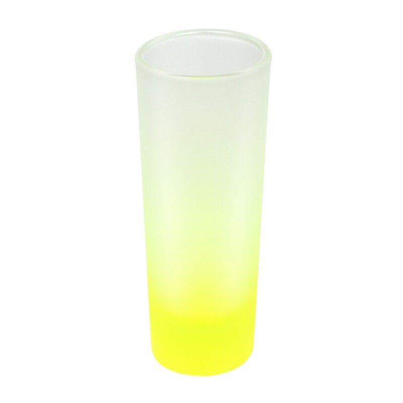 144 buah Mug sublimasi 3oz (90ml) Mug kaca berwarna kaca buram dengan gradien warna-warni bawah cangkir Tumbler massal
