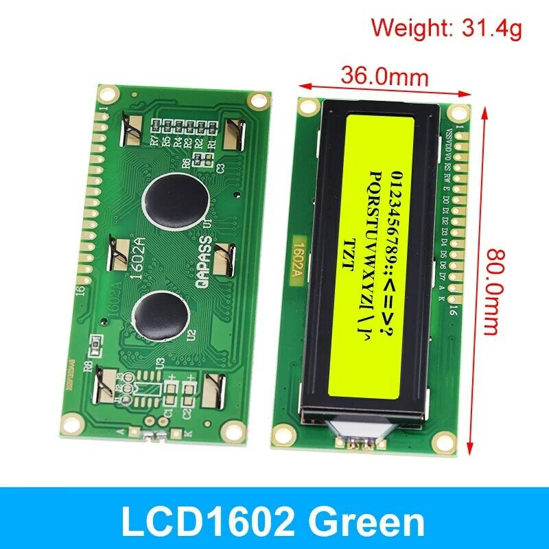 HOPP1602-Écran LCD pour Ardu37, Technologie, Bleu, Jaune, Vert, Wild IIC, I2C, 16x2, Rick, PCF8574T, PCF8574, 5V, 1602