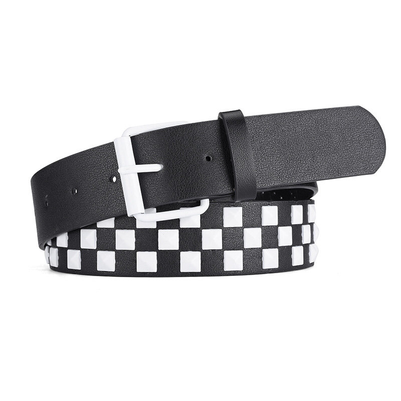 Personalised Rivets PU Leather Belt Men and Women Universal Multi-colour Optional Fashion Hip-hop Punk Belt Ins Style