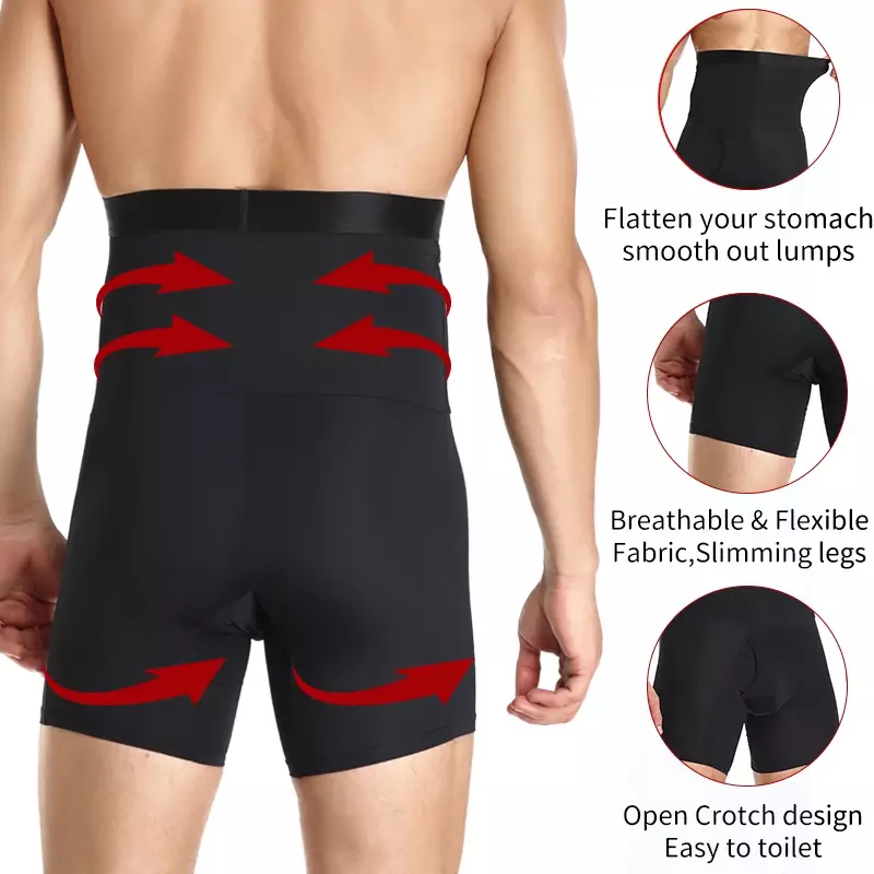 Culotte de contrôle du ventre et de l'abdomen pour homme, sous-vêtement de compression, taille haute