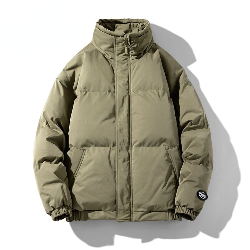 Мужская теплая куртка на хлопковом наполнителе, однотонная парка с воротником-стойкой, повседневная ветрозащитная куртка, модель V05, Осень-зима 2023