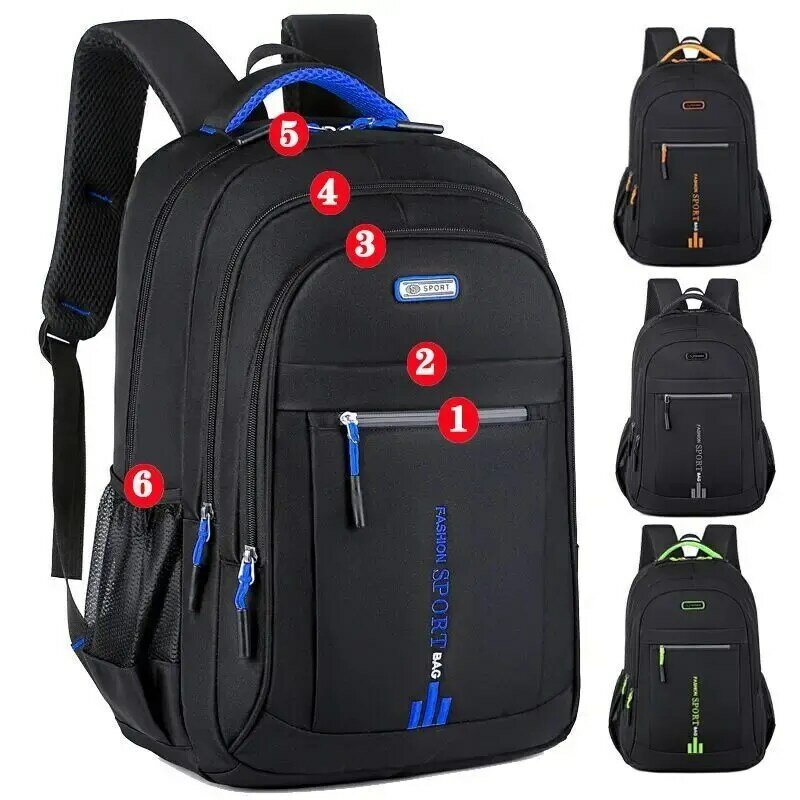 Backpack Men's Women's Oxford Cloth Backpack High Capacity Junior High School Student Schoolbag Men's Travel Backpack