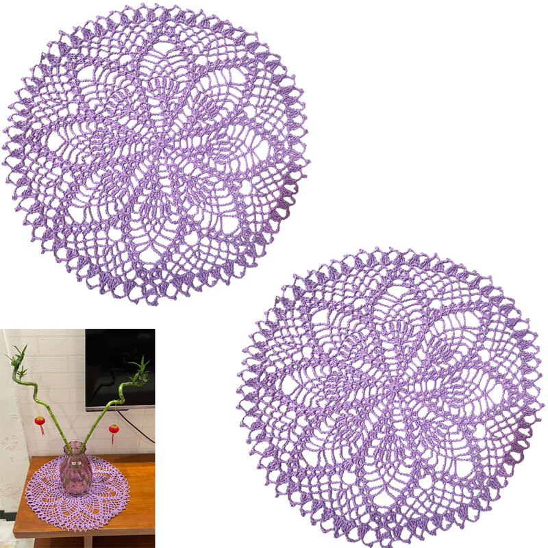 BomHCS-tapetes de ganchillo para mesa de cocina, manteles individuales hechos a mano con flores, 2 unids/lote