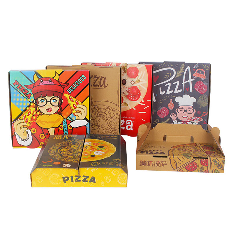 Produk kustom harga pabrik kualitas tinggi kotak pizza biodegradable kustom kotak pizza karton besar