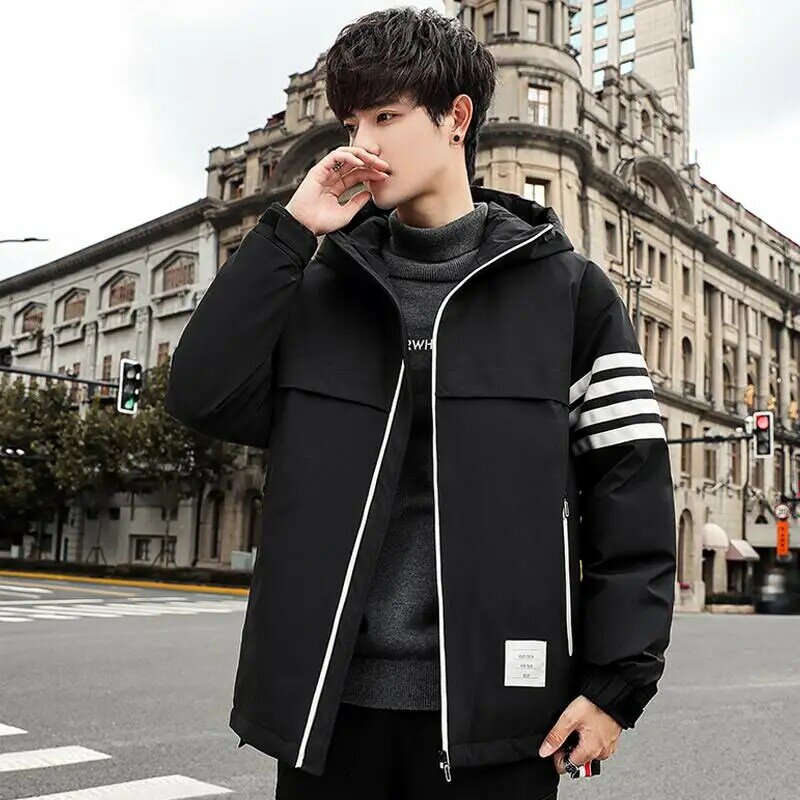 Fashion 2023 Autumn Winter Men's Hooded Duck Down Jackets Streetwear Loose Thicken Windproof Parkas Youth Tops Warm Puffer Coats