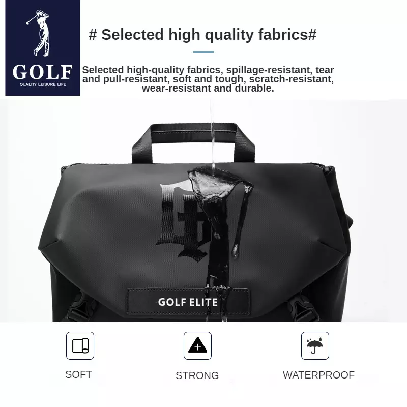Bolsa Mensageiro Crossbody Golf para Homens, Bolsa de Ombro Versátil, Grande Capacidade, Lazer, Negócios, Viagem, Mochila, Moda