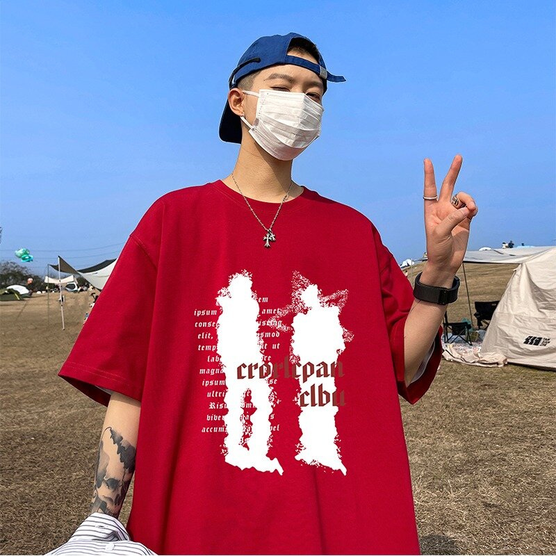 Camiseta informal de moda para hombre, Jersey americano de manga corta, Harajuku, novedad de verano 2024