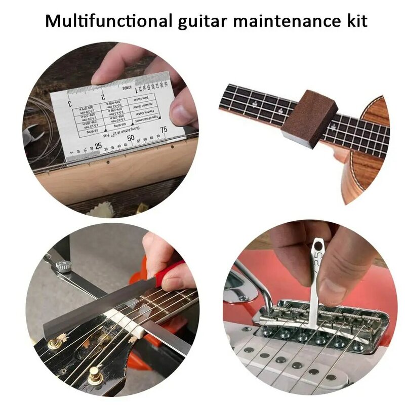 Miwayer 25/72 Gitaar Reparatie Gereedschap Kit Setup Kit met draagtas Perfect cadeau voor muziek-of snaarinstrument Enthousiaste