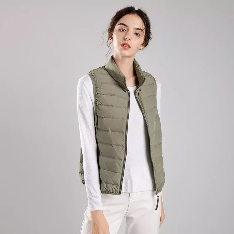 New 90% White Duck Down Vest Ultralight Casual Matte Fabric Female Windproof Warm Waistcoat Women's Outwear Sleeveless Jacket