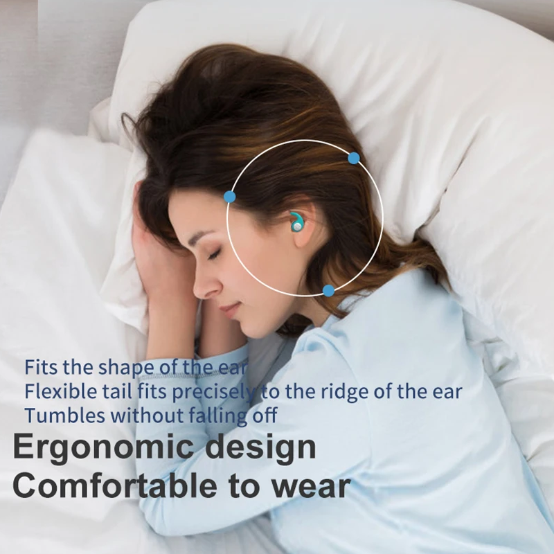 Tampões de ouvido de silicone macio para dormir, tampões de cancelamento de ruído, anti-ruído, anti-ruído, impermeável, 1 par