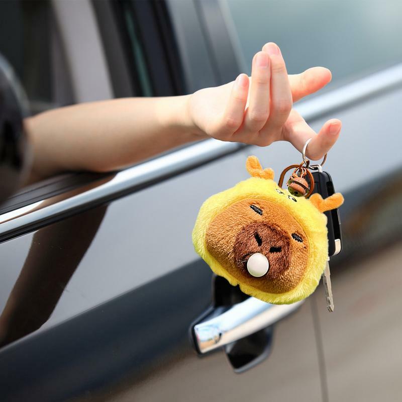 Porte-clés en peluche Capybara, mignon, mentaires oriel, souligné, jouet animal, figurine extensible, prix