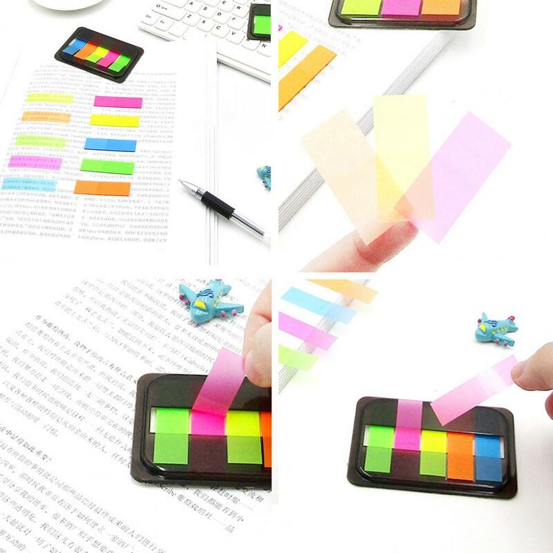 Pestañas de índice adhesivas de piezas, marcadores de páginas autoadhesivos transparentes, impermeables, de colores intensos, con bandera, 300