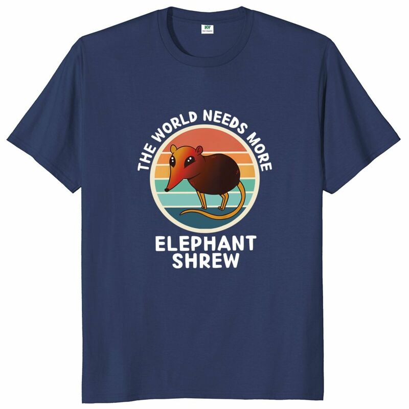 Retro świat potrzebuje więcej słonia ryjówka T Shirt Retro miłośnicy zwierząt 100% miękka bawełniana Unisex koszulka z okrągłym dekoltem rozmiar UE