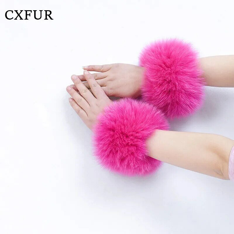 Garment Decoration Winter Slap On Bracelets Real Fox Fur Cuffs CX-A-11