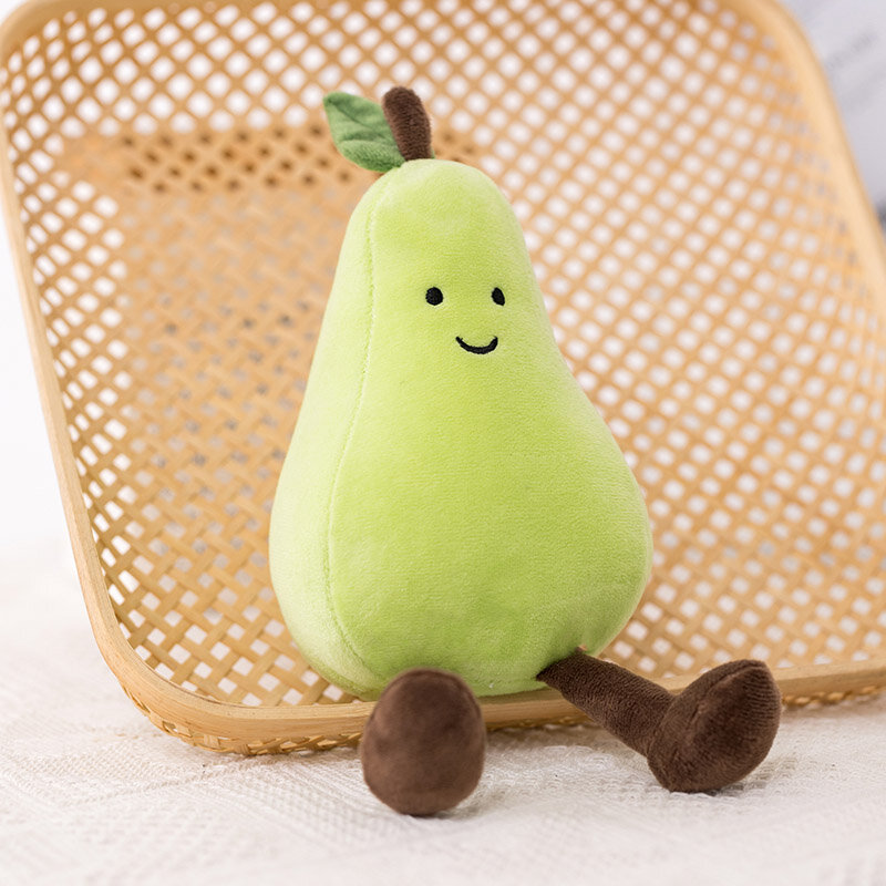 Cartoon Soft Cute Pear Peach Banana Eggplant Plush Toys Cute Fruit Stuffed Pillow Doll For Girls Kids Birthday Gifts Home Decor