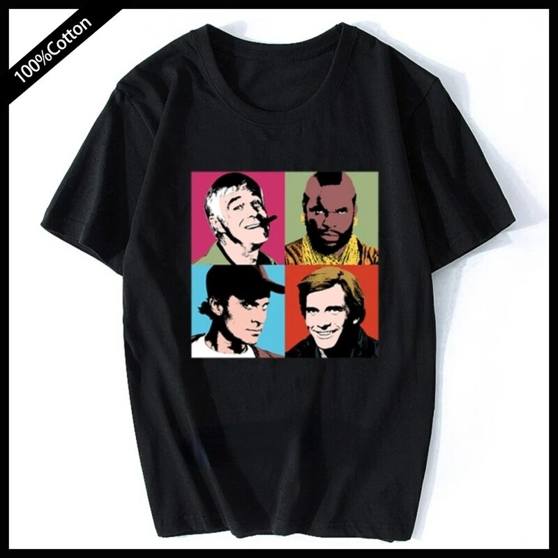 Футболка с надписью The A-Warhol, футболки с рисунком сериала «The A Team», графические футболки с пародией, ЗАБАВНЫЕ РЕТРО топы для телевизора, футболки