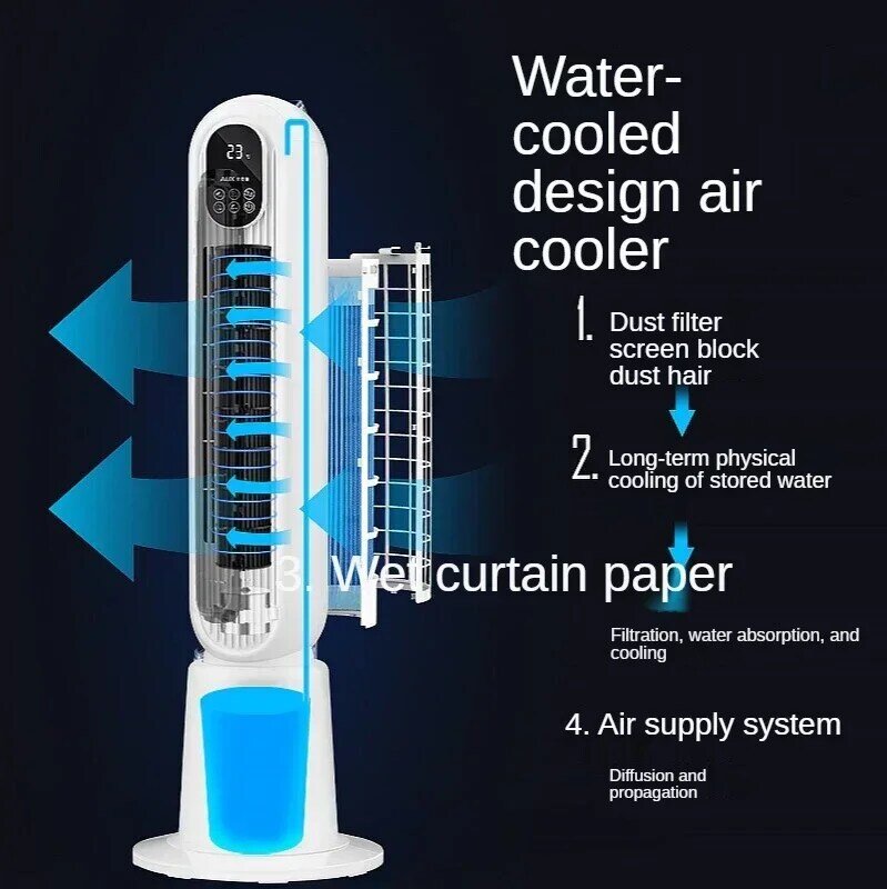 Vertical Ar Condicionado Ventilador, Ventilador portátil de água, unidade AC, 220V