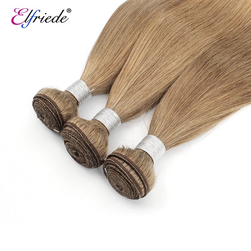 Elfriede #8 jesionowo-brązowe proste przedkolorowe wiązki ludzkich włosów 100% doczepy z ludzkich włosów 3/4 wiązek daje ludzkie włosy wszyte w wątku