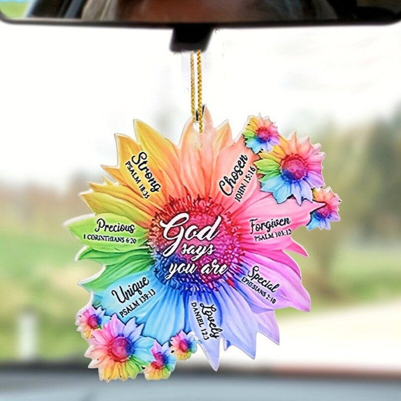 2024 New Car rearview mirror hanging decorations, backpack flower decorations car interior decorations workplace hanging crafts
