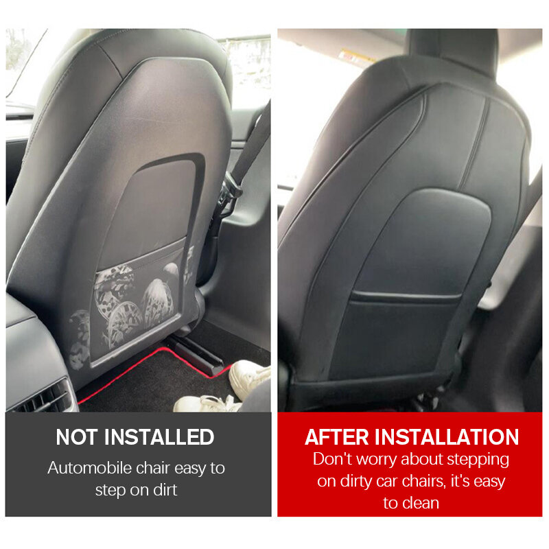 Protector de cuero para el respaldo del asiento, almohadilla de protección para la consola central, para Tesla Model 3 Y