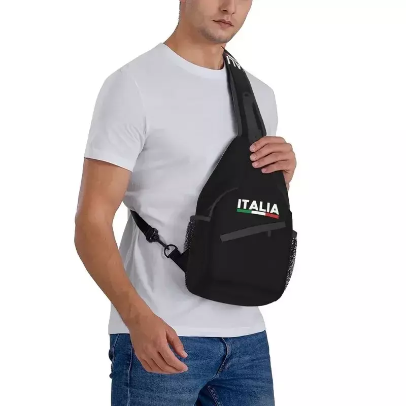 علم مخصص من حقائب حبال إيطاليا للرجال ، حقيبة ظهر كتف صدر متقاطعة مع الجسم ، حقيبة نهارية للسفر ، علم وطني إيطالي رائع