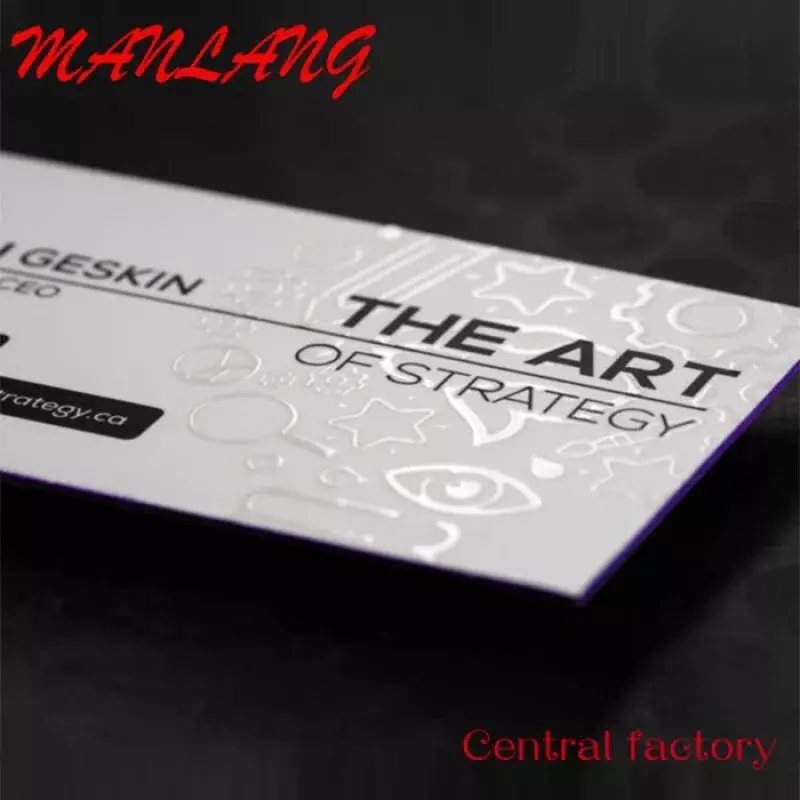 Custom  luxurious both sides full colour printed soft touch cardstock raised spot uv coating business cards