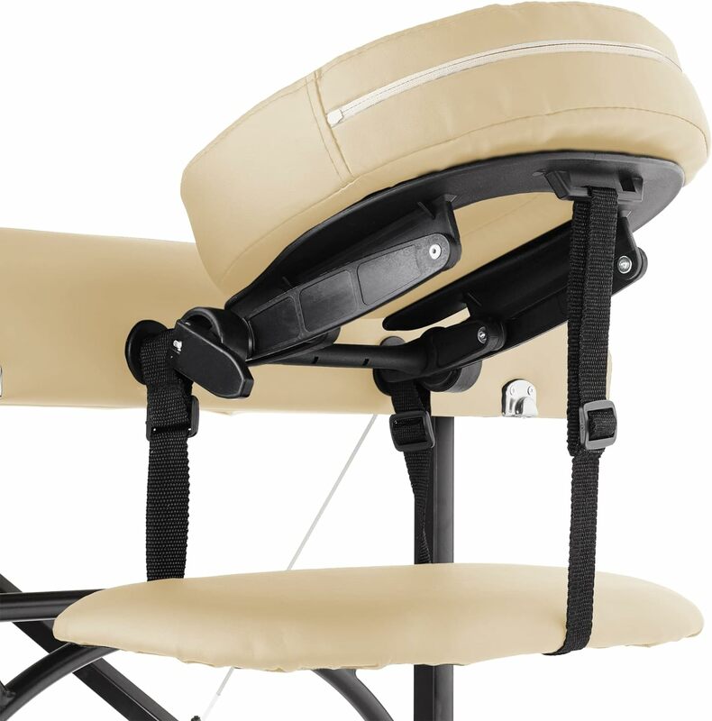 Saloniture Professional Portable Lightweight Bi-Fold Massage Table with Aluminum Legs - Includes Headrest, Face Cradle, Armrests