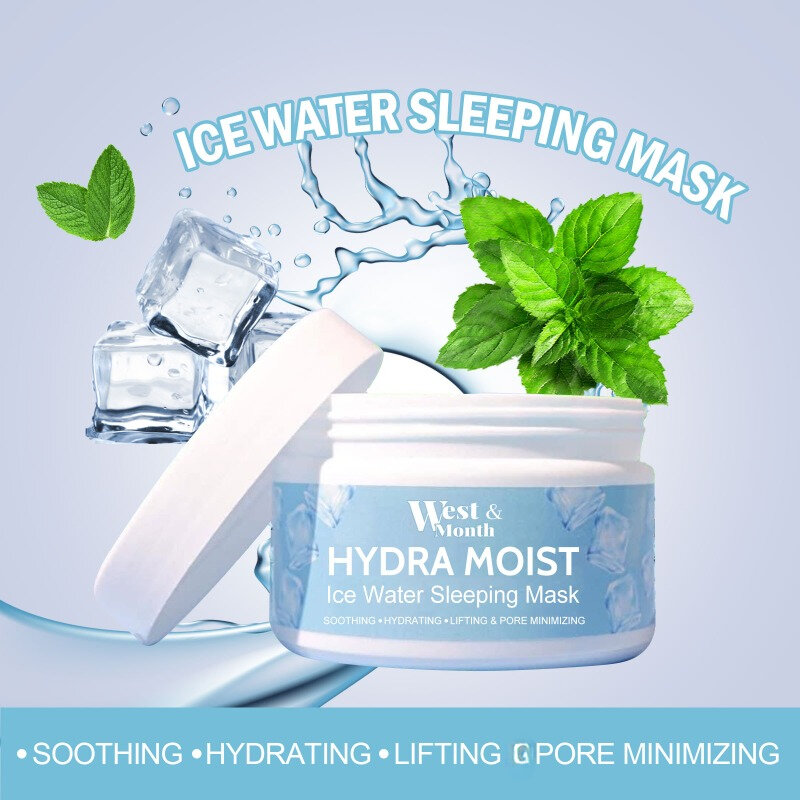 Hydra Moist Ice Water Sleeping Mask Whitening idratante Night Repair Facial Deep Cleansing Shrink Pore Skin Care Smear Mask