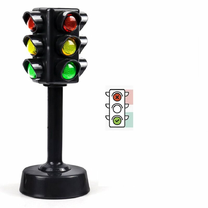 Hot Mini Traffic Signs Model Road Light Block Children Safety Education Kids Puzzle Traffic Light Toys Early Learning Toys Kids