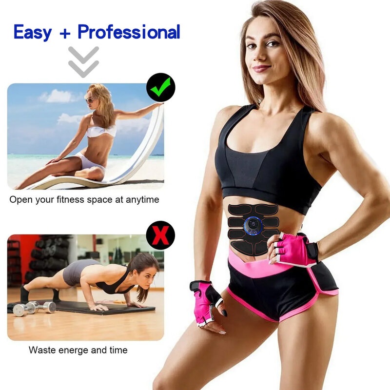 8 Modes EMS Abdominal Muscle Trainer Slimming Fat Burning Massage Fitness Training Apparatus Slimming Muscle Stimulator