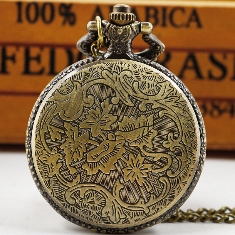 Reloj de bolsillo de cuarzo para hombre y mujer, colgante de moda antigua, collar de recuerdo, regalos